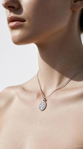 Saint Benedict Medal Necklace for Men Women，Stainless Steel Double Sided Catholic Protection Pendant, St Benedict Medallion Exorcism Amulet for Faith Blessing, 24" Adjustable Chain Gold