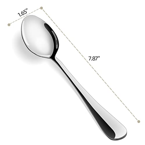 Premium Food Grade 18/10 Stainless Steel Spoons,Tablespoon,Mirror Finish & Dishwasher Safe,16 PCS （7.9"）