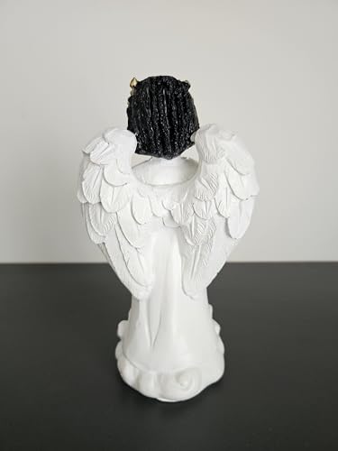 6.5 Inch African American Angel Figurine - Hand-Painted Guardian Angel Statues for Home Decor, Gift, or Memorial