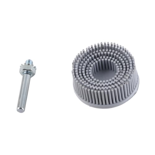 Bristle Disc with Connecting Rod, Drill Accessories for Metal Fine Processing Cleaning Polishing Grinding Deburring Removal of Rust Scratches (White 120#), Other Abrasives