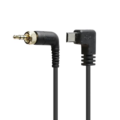 Alvin’s Cables Timecode Cable for Sony FX3| FX30| A7S3| A1 Camera, Locking 3.5mm TRS to Micro USB Timecode Cable for Deity TC-1 Timecode Generator 35cm| 13.8in Locking 3.5mm TRS to Left Angle Multi USB