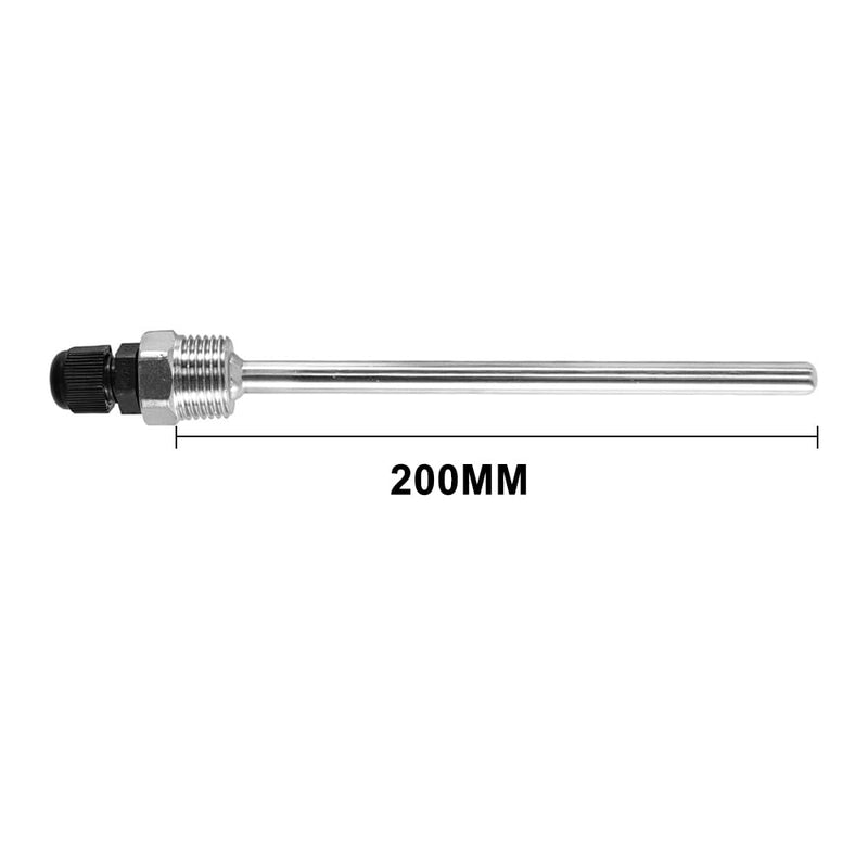 [Australia - AusPower] - 2 x Stainless Steel Immersion Sleeves, G 1/2 Inch Thread for Temperature Sensor, 8 x 200 mm Immersion Sleeves Protective Tube for Temperature Sensors, Immersion Protection Tubes for 200mm 