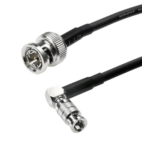 Alvin's Cables Micro BNC to BNC Cable 12G-SDI High Speed 4K UHD Video Coaxial Cable, Right Angle Micro BNC 75 Ohm Ultra-Slim for Blackmagic Video Assist 5" Monitor,50CM|19.7inches Black
