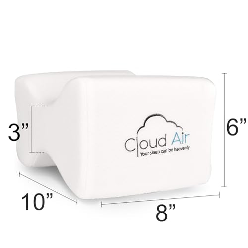 Vaunn Medical Cloud Air Side Sleeper Memory Foam Knee Pillow and Leg Positioner Cushion to Soothe Back, Leg and Hip Discomfort