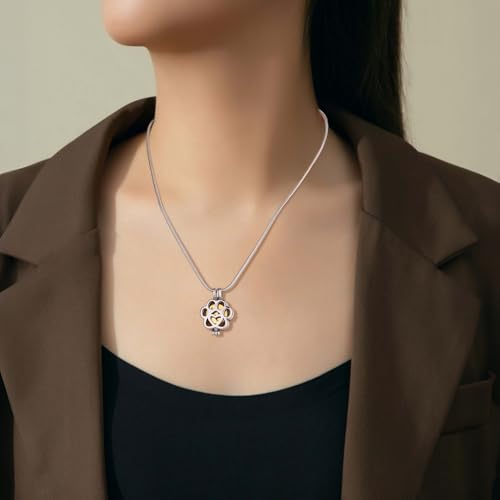 Pet Cremation Jewelry For Ashes For Dog/Cat Paw Stainless Steel Memorial Locket Urn Necklace Inside Mini Box Keepsake Urn Necklace Women Men Loved One Memorial Jewelry