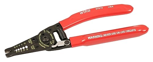 Wiha wire stripping pliers with ergonomic handles for precise wire stripping and cutting
