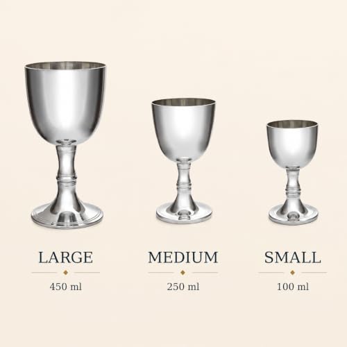 Wentworth Pewter White Wine Goblet, 8.5 fl oz Lead-Free Pewter Wine Cup, Hand-Finished in Sheffield, England, Mirror Polished Classic Goblet