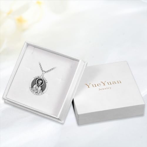 Religious Necklace for Men 925 Sterling Silver Religious Pendant Religious Jewellery Gifts for Talisman Amulet Saint Peter