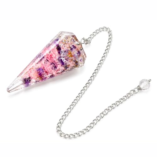 Clear Quartz/Rose Quartz/Amethyst (Mix) Orgone Crystal Pendulums Clear Quartz/Rose Quartz/Amethyst (Mix)