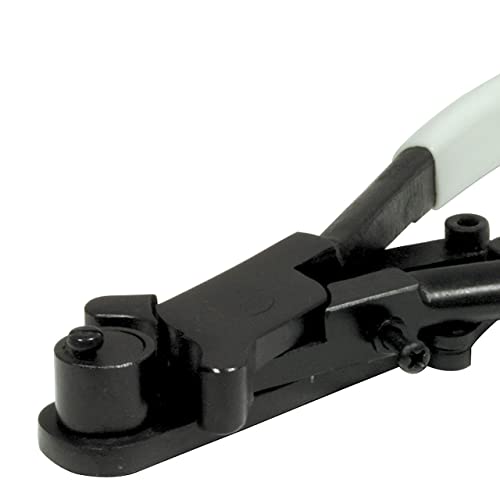 The Beadsmith 7-inch wire and ring bending pliers with white PVC grip and spring action handle
