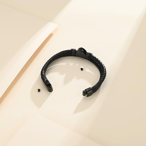 Cremation Jewelry Urn Bracelet for Human Ashes for Women Men Memorial Keepsake Cuff Leather Bracelet Heart