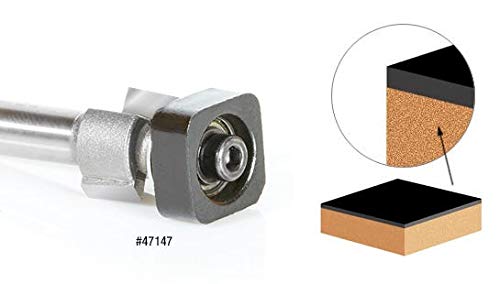 Amana Tool - 47147 Carbide Tipped Laminate Trimmer with Euro Square Bearing 1/2 Dia x 19/6