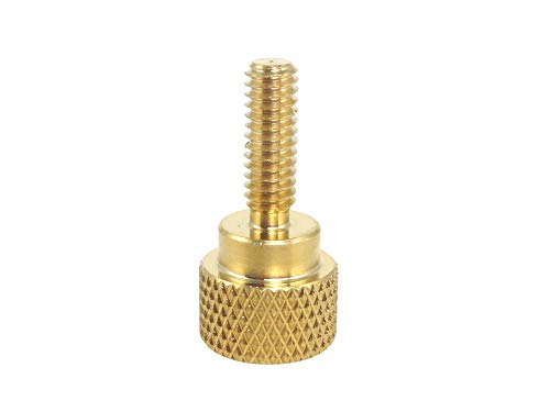 Taytools 10-pack solid brass diamond knurled thumb screws, 8-32 x 1/2 inch, straight shoulder, flat tip