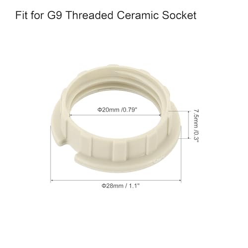 sourcing map G9 Lamp Holder Rings Lampshade Holder White Pack of 5 | Adaptor ring replacement part for lights