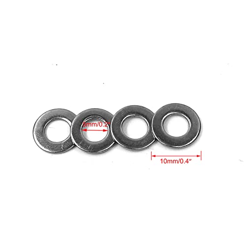 ZAYI M5 304 Stainless Steel Flat Washer and Split Spring Lock Washer Assortment Set, 100Sets Pack（M5）