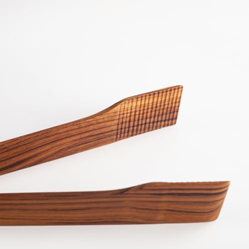 Super Slim Spring Salad Tongs: Teak Wood Salad Hand Server 0.1" x 0.1" x 12" Kitchenware Serving Utensils from SiamMandalay Gourmet Collection