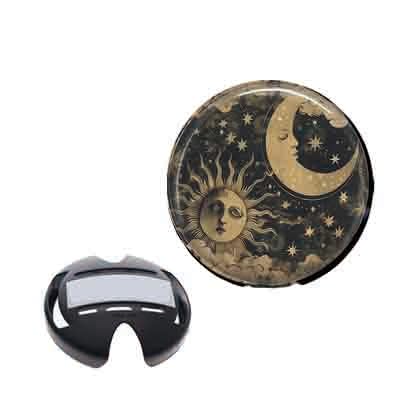 [Australia - AusPower] - Retro Sun and Moon StethoscopeTag Personalized,Nurse Doctor StethoscopeID Tag Customized, Medical StethoscopeName Tag,Ideal for Anyone That uses a Stethoscope, Nursing Students,etc. 