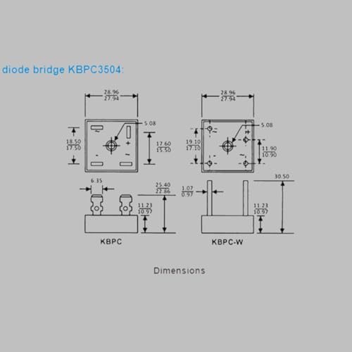 3pcs KBPC3504 Interfaces 400V 35A Single Phase Diode Bridge Rectifier