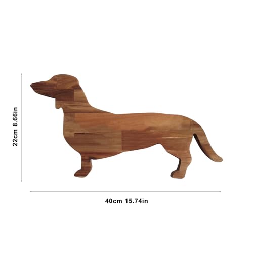 Small Wood Charcuterie Cheese Board, Set of 2 Dachshund Dog Shaped Solid Acacia Wood Serving Board Serving Platter Wooden Tray Dinner Plates Novelty Kitchen Gifts