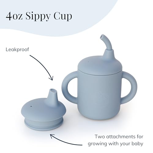 Little Loon Baby Led Weaning Silicone Feeding Set - Bib, Plate & Cup - Lake