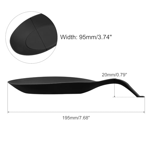 uxcell Silicone Spoon Rest, 7.68" x 3.74" Heat Resistant Kitchen Utensil Holder Spatula Ladle Rest for Counter Stove Top, Black 16Pcs 16