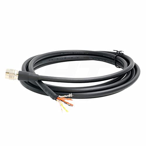 Hirose 12 Pin Male HR10A-10P-12P to Open End Flying Cable Bare Wire for Sony Hitachi Camera Remote Control, B4 ENG Lens Extension, Amira and Alexa Mini PL Lens Mount Steel (1 m) 1 m