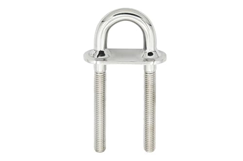 Vinland Marine 304 stainless steel stern eye U-bolt with welded plate for boat bow and stern tie-downs