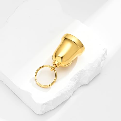 zeqingjw Eagle Bell Cremation Jewelry Urn Keychain for Ashes for Women Men Memorial Keepsake Keychain Gold