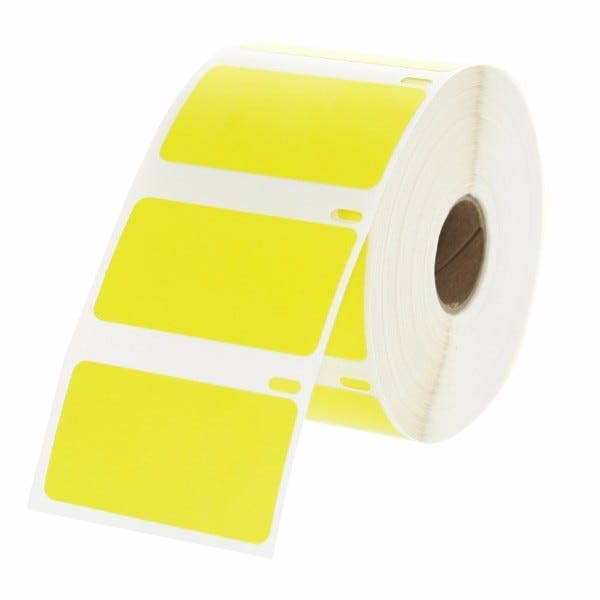 LabelValue LV-30334Y - 2-1/4" x 1-1/4" Yellow Labels Compatible with Dymo 450 Series - Direct Thermal - File Folder Labels