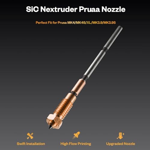 Phaetus Upgrade Nextruder Prusa 0.4mm Silicon Carbide Nozzle 3D Printer Accessories for MK4 MK4S XL MK3.9 MK3.9S Hotend: Heat Break with EndCoat Coating - Keep Printing Filament Up to 154LB