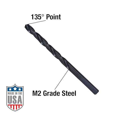 Century Drill & Tool 24713 13-piece Pro Grade black oxide jobber drill bit set in storage case