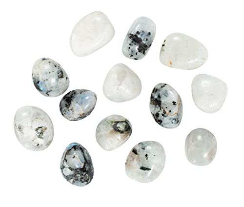 | Rainbow Moonstone | Tumbled Stone | Size 0.75" - 1.25" | 1 Pc | Crystals and Healing stones, Spiritual Gifts for Women, Reiki, Chakra, Witchcraft, Yoga, Meditation Accessories