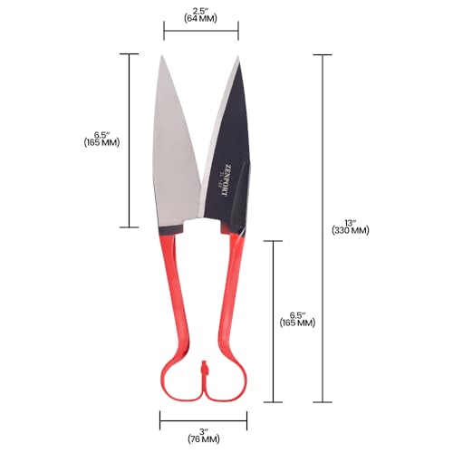 Zenport 13-inch heavy duty onion sheep shear with long metal blades for grass and garden cutting