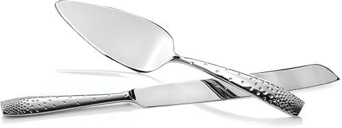 nambe Dazzle Cake & Knife Server Set