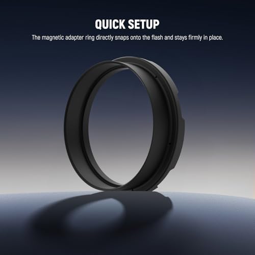 NEEWER Silicone Diffuser with Magnetic Adapter Ring for Q4/Q4PRO/Q6 Outdoor Flash, Speedlite Light Modifier Shaper for Portrait, Product Photography, Weddings, Commercial, CRS10