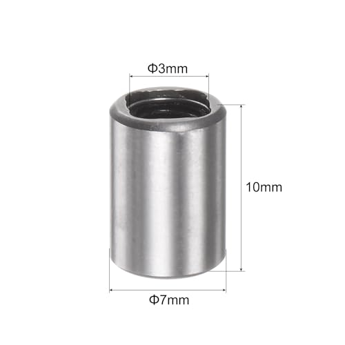 sourcing map 6pcs LM3UU Linear Ball Bearings, 3mm Bore Dia, 7mm OD,10mm Length, Linear Motion Bearing for CNC Machine Tool 3D Printer 6
