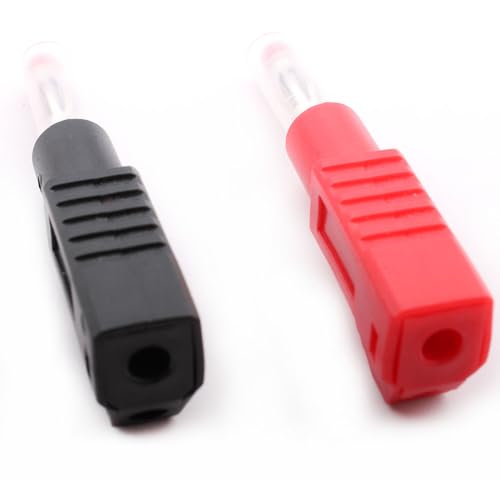 RUNCCI-YUN 10pcs 4mm Insulated Banana Plugs Solder Retractable Banana Plug Stackable for Multimeter Tips (Red Black