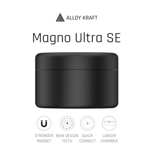 Grinder Premium MAGNO ULTRA SE | High Grade Anodized Aluminum 62 mm | Quick Connect Threadless System, N52 Magnets, Large Chamber, Diamond Teeth | Grinder for Herbs and Spices
