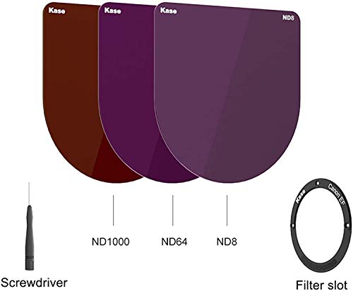 Kase Rear Lens ND 3 Filter Kit ND8 ND64 ND1000 3 6 10 Stop Dedicated for Canon EF 11-24mm f/4L USM, Canon EF 14mm f/2.8L II USM Lens