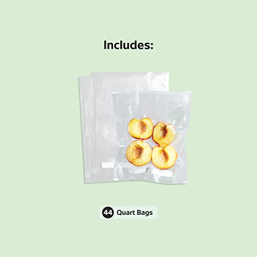 FoodSaver Precut Vacuum Sealer Bags for Airtight Food Storage and Sous Vide Cooking, BPA-Free, 1 Quart, 44 Count 44ct