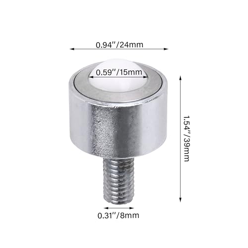 Flange Mount Nylon Ball Transfer Bearings 0.59Inch 99lbs Load Capacity Pack of 4