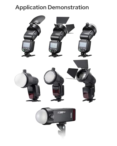 Godox AK-R1 Accessories Kit & S-R2 Round Flash Head Adapter for Godox V860II, V860III, V850II, V850III, TT685II, TT600, V350, TT350, AD200PROII
