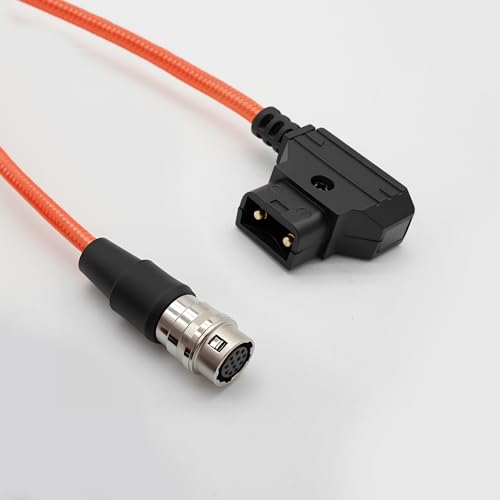 D-Tap Male to Hirose 12-Pin Female Power Cable for B4 2/3” ENG Lens Servo, Compatible with Fujinon, Canon, Nikon, Angenieux, Schneider, V-Mount/Gold Mount Battery Power, 25”