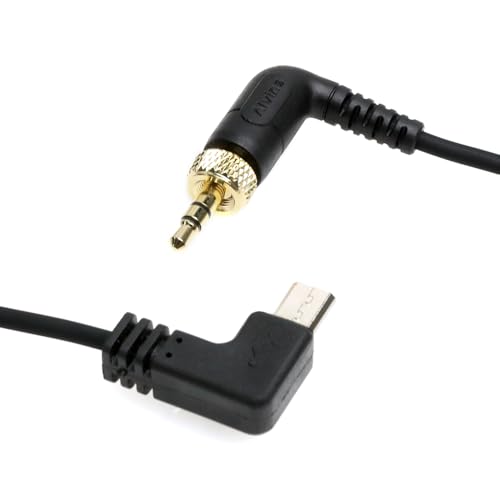Alvin’s Cables Timecode Cable for Sony FX3| FX30| A7S3| A1 Camera, Locking 3.5mm TRS to Micro USB Timecode Cable for Deity TC-1 Timecode Generator 35cm| 13.8in Locking 3.5mm TRS to Left Angle Multi USB