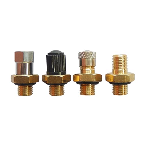 Screw Valve, M8x1 Brass Tyre Air Compressor Valve Air Tank Filling Valve Hexagonal Nozzle Tyre Valve Adapter with Sealing Ring Screw-In Valve for Liquid Pressure Tank Heat Pump Compressed Air
