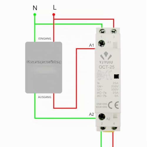 AC Contactor, 2-Pole, 25A, AC 220V/240V, 50/60Hz, DIN Rail 35mm (OCT25 2NO) OCT25 2NO