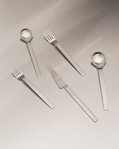 As We Are Column 5-Piece Modern Stainless Steel Silverware Set for 1