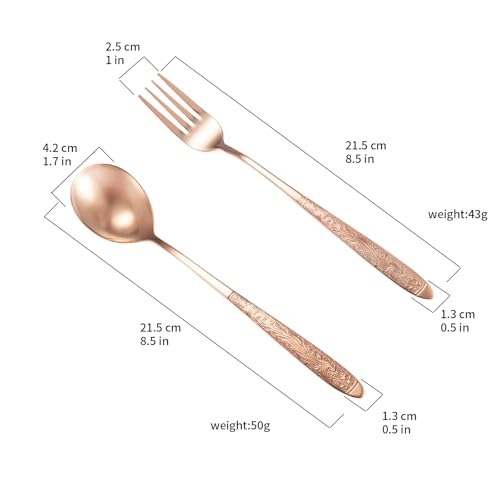 99.99% Pure Copper Utensils, Copper Flatware with Chinese Beautiful Meaning, Suitable for Kitchen, Home, Wedding, Party, Dishwasher Safe (2 Type) Set 2