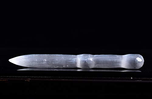 AMOYSTONE 7" Selenite Knife Natural Crystal Wand for Energy Cleansing Knife Shaped 7"