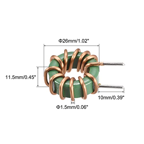 sourcing map Toroid Inductance Copper Coils Vertical 1mH 10A Pack of 5 | Inductance, for DIY circuit board